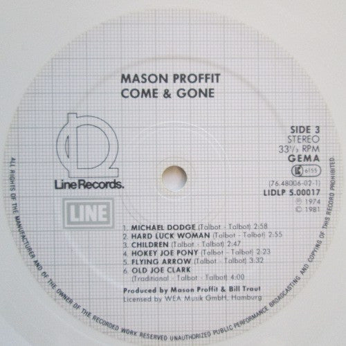 Mason Proffit : Come & Gone (2xLP, Comp, RE, Whi)
