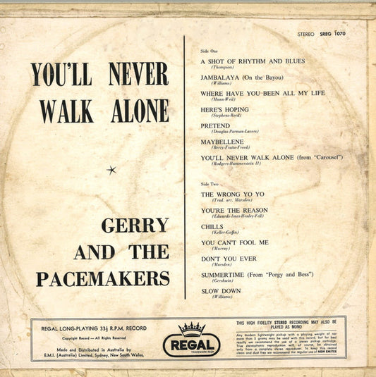 Gerry & The Pacemakers : You'll Never Walk Alone (LP, Album)