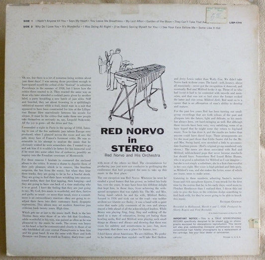 Red Norvo And His Orchestra : Red Norvo In Stereo (LP)