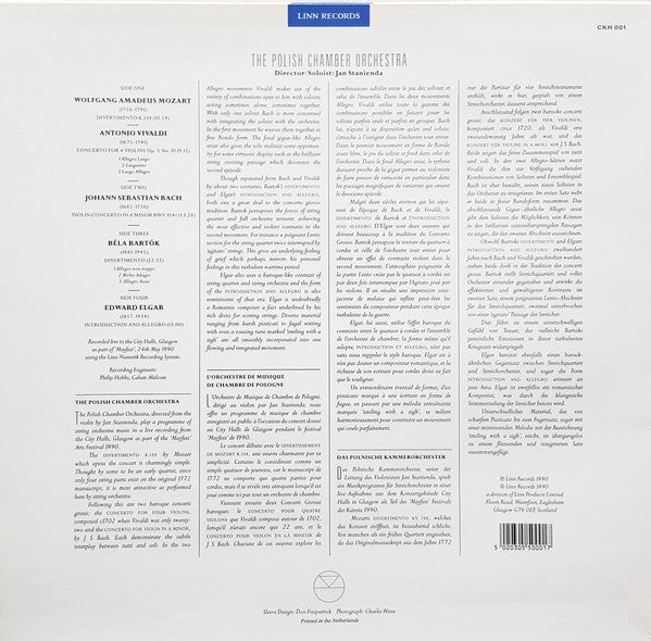 Wolfgang Amadeus Mozart / Antonio Vivaldi / Johann Sebastian Bach / Béla Bartók / Sir Edward Elgar : Polish Chamber Orchestra : Divertimento / Concerto For 4 Violins / Violin Concerto / Divertimento / Introduction And Allegro (2xLP)