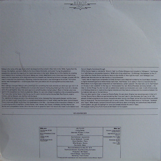 Bebop Inc : Bebop Inc (LP, Album)