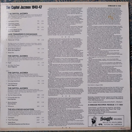 Various : The Capitol Jazzmen 1943-1947 (LP, Comp, Mono, RE)