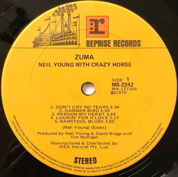 Neil Young With Crazy Horse : Zuma (LP, Album)