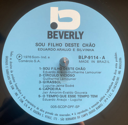 Eduardo Araújo* & Silvinha* : Sou Filho Dêsse Chão (LP, Album, RE, RM)
