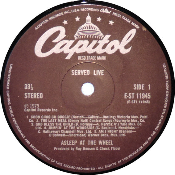 Asleep At The Wheel : Served Live (LP, Album)