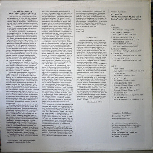 Various : Negro Religious Music Vol. 3 - Singing Preachers And Their Congregations (LP, Comp)