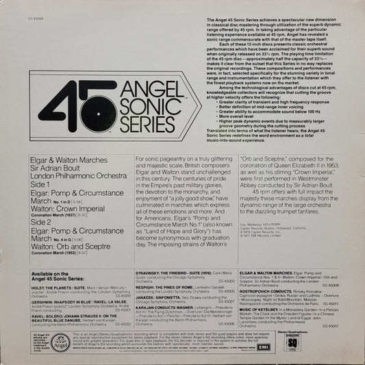 Sir Edward Elgar / Sir William Walton – Sir Adrian Boult, London Philharmonic Orchestra : Elgar & Walton Marches (12", Quad)