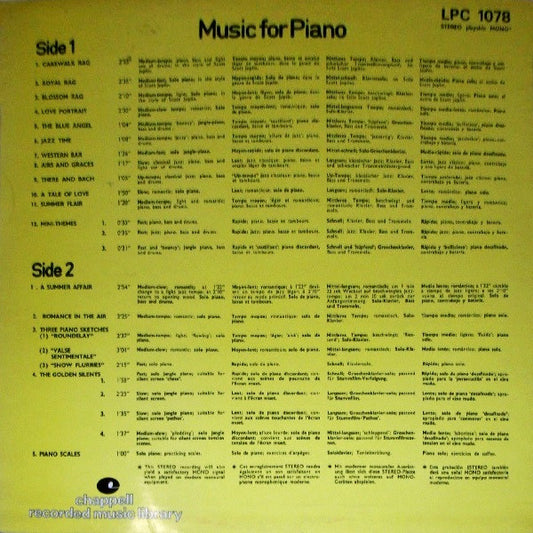 Paul Dupont And His Trio : Music For Piano By Roger Webb (LP, Album)