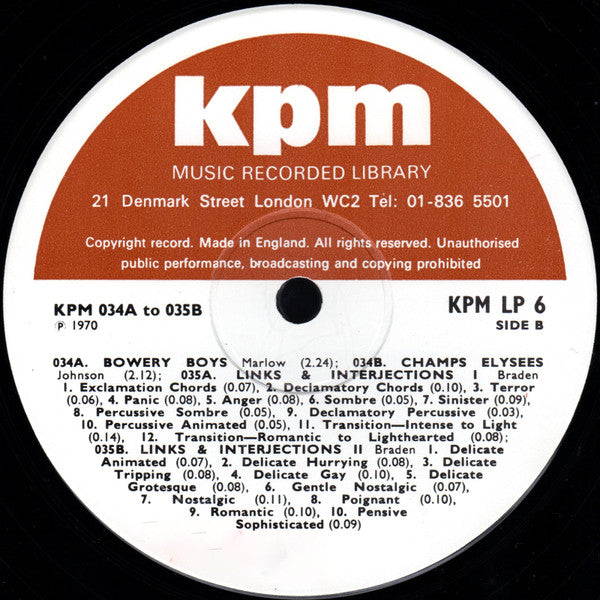 Various : KPM 031A-035B (LP, Comp)