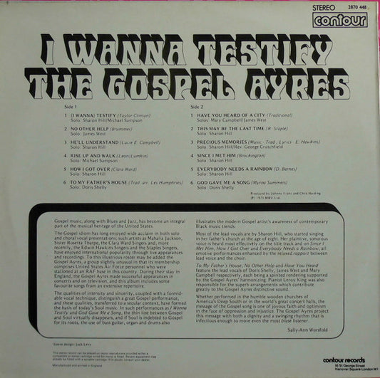 Gospel Ayres : I Wanna Testify (LP)