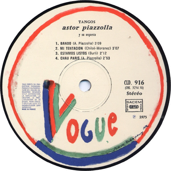 Astor Piazzolla, Su Bandoneon y Sus Cuerdas : Tangos (LP, Album, RE)