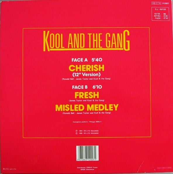 Kool & The Gang : Cherish / Fresh - Misled Medley (12", Maxi)