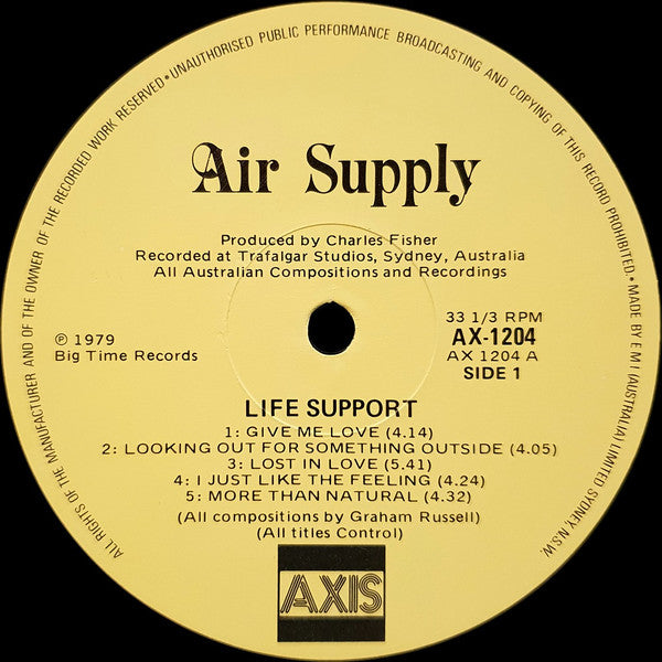 Air Supply : Life Support (LP, Album, RE)