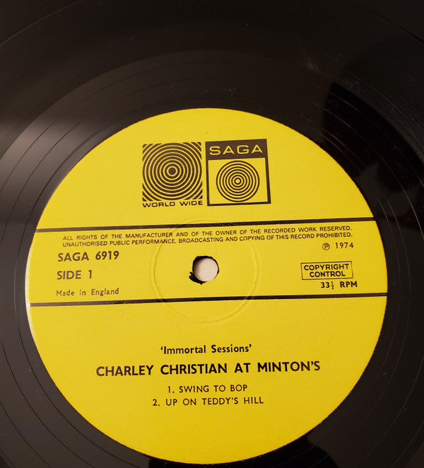 Charlie Christian : Charley Christian At Minton's (LP, Album, RE)