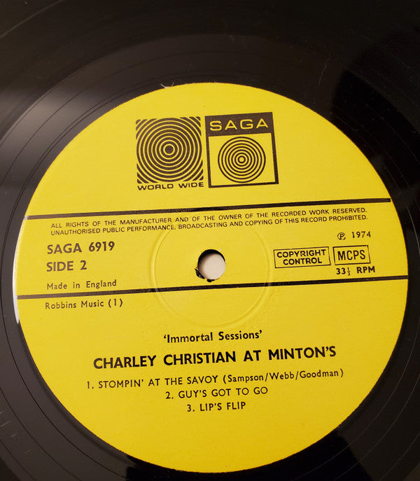 Charlie Christian : Charley Christian At Minton's (LP, Album, RE)