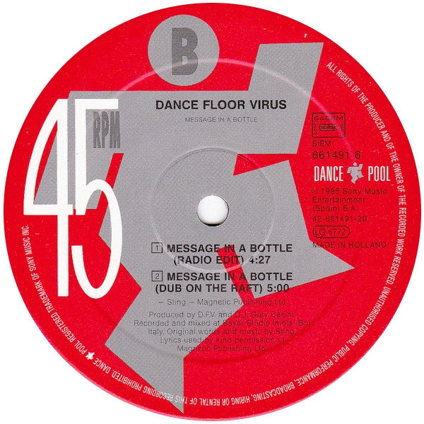 Dance Floor Virus Presents The Ballroom (2) : Message In A Bottle (12")