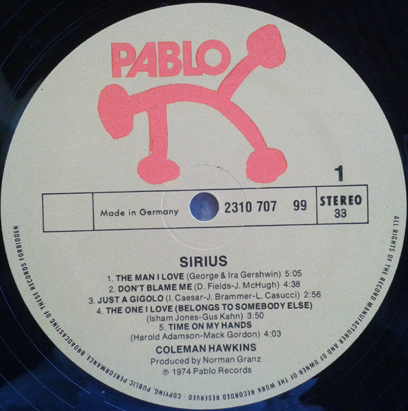 Coleman Hawkins : Sirius (LP)