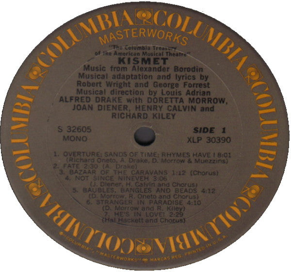 Alfred Drake & The Kismet Original Broadway Cast : Kismet (LP, Mono, RE)