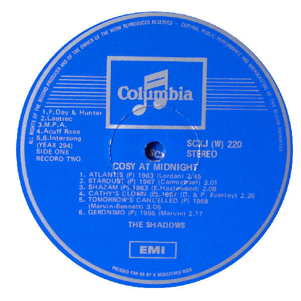 The Shadows : Cosy At Midnight (2xLP, Comp)
