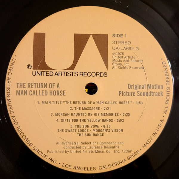 Laurence Rosenthal : The Return Of A Man Called Horse (Original Motion Picture Soundtrack) (LP, Album)