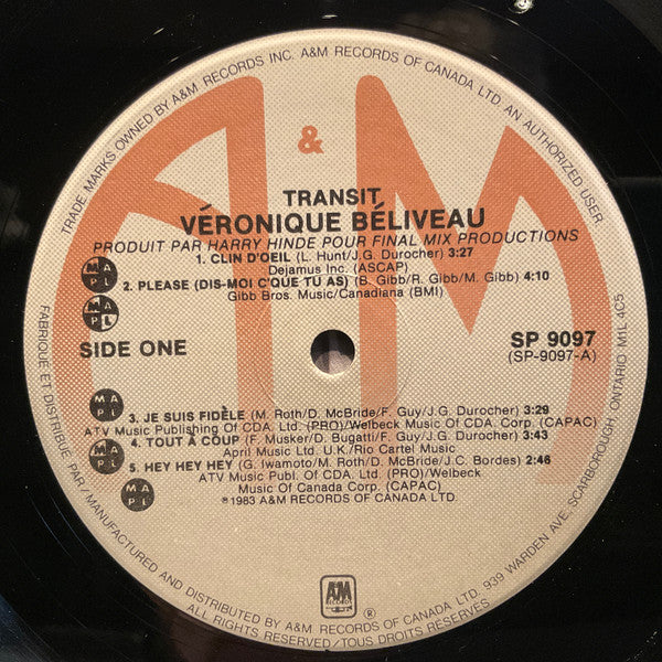 Véronique Béliveau : Transit (LP, Album)