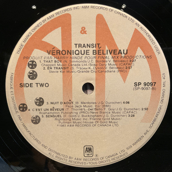 Véronique Béliveau : Transit (LP, Album)