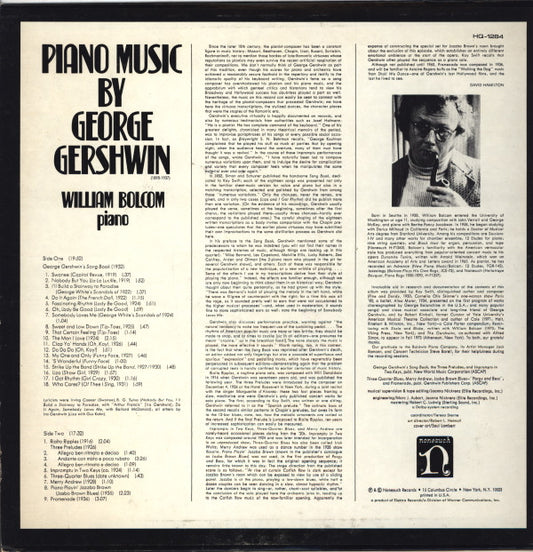 William Bolcom : Piano Music By George Gershwin (LP, Album, Quad)