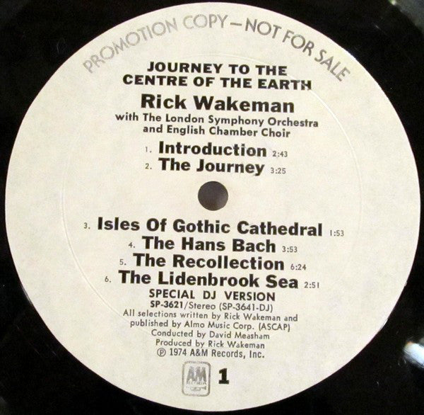 Rick Wakeman With London Symphony Orchestra And The English Chamber Choir : Journey To The Centre Of The Earth (LP, Album, Promo, Spe)