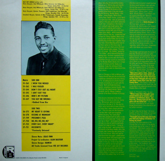 Billy Boy Arnold : Crying & Pleading (LP, Comp)