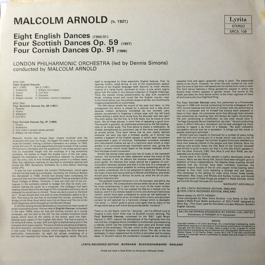 Malcolm Arnold, London Philharmonic Orchestra : English • Scottish & Cornish Dances (LP, Album, RP)