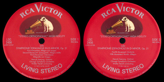 Édouard Lalo, Henryk Szeryng, Chicago Symphony Orchestra, Walter Hendl : Symphonie Espagnole (LP, Num, RE, 180)