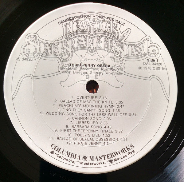 Joseph Papp By Kurt Weill & Bertolt Brecht : Original Cast Recording: Three Penny Opera (LP, Album, Quad, Promo, Gat)