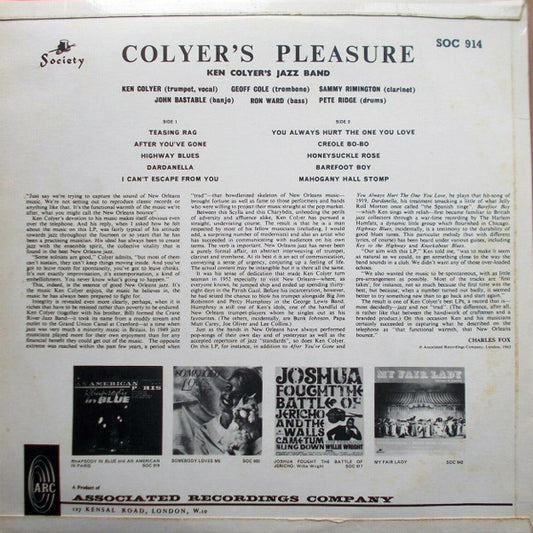 Ken Colyer's Jazz Band : Colyer's Pleasure (LP)