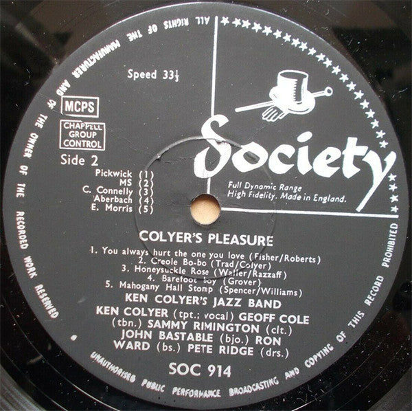 Ken Colyer's Jazz Band : Colyer's Pleasure (LP)