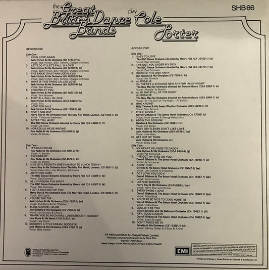 Various : The Great British Dance Bands Play Cole Porter (2xLP, Album, Comp, Mono)