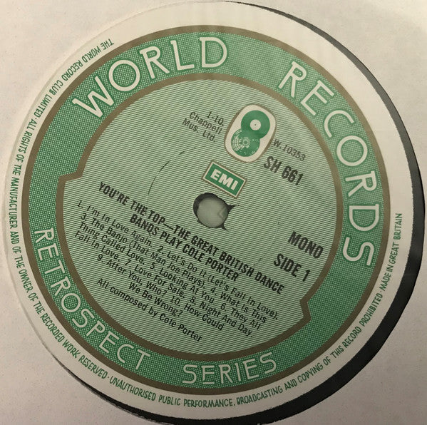 Various : The Great British Dance Bands Play Cole Porter (2xLP, Album, Comp, Mono)