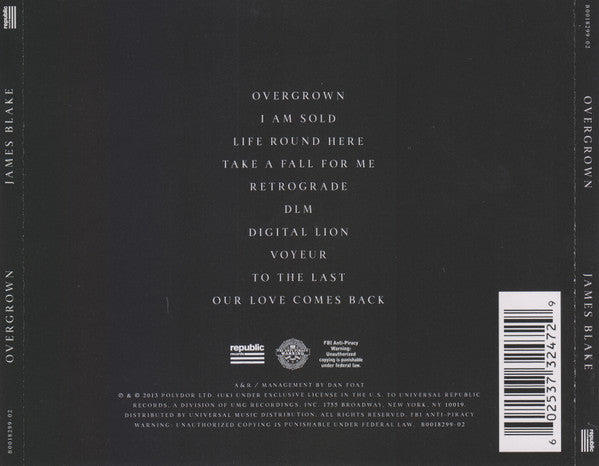 James Blake : Overgrown (CD, Album)