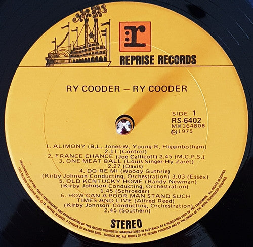 Ry Cooder : Ry Cooder (LP, Album)