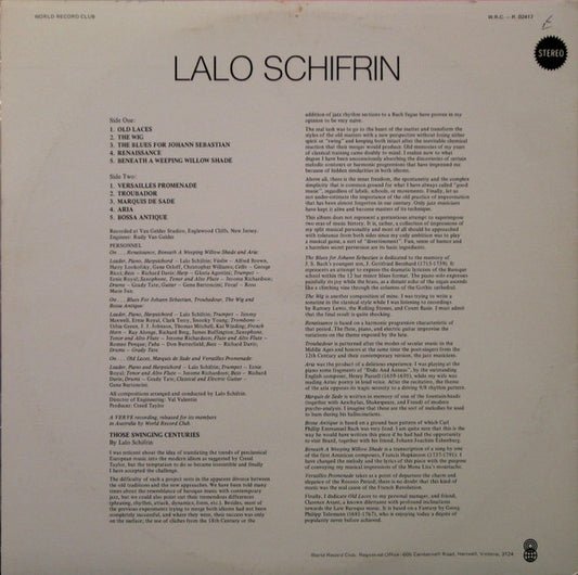 Lalo Schifrin : Lalo Schifrin (LP, Album, Club, RE, Pin)