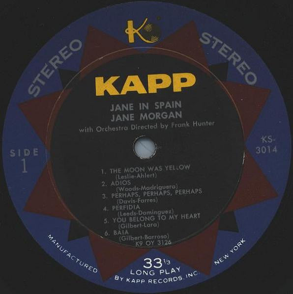 Jane Morgan With Orchestra Conducted By Frank Hunter (2) : Jane In Spain (LP, Album)