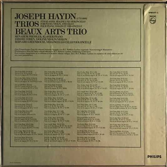 Joseph Haydn, Beaux Arts Trio : Die Klaviertrios/The Piano Trios/Les 43 Trios Avec Piano (14xLP + Box)