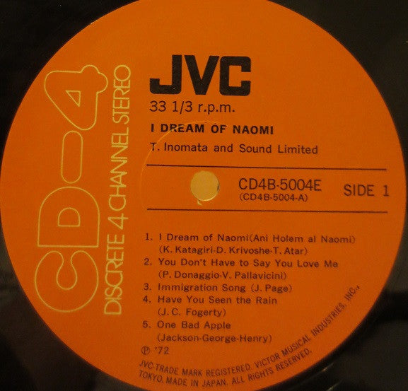 Takeshi Inomata & Sound Limited : ナオミの夢 = I Dream Of Naomi (LP, Album, Quad)