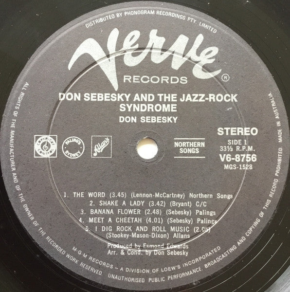 Don Sebesky & The Jazz Rock Syndrome : Don Sebesky & The Jazz Rock Syndrome (LP, Album)