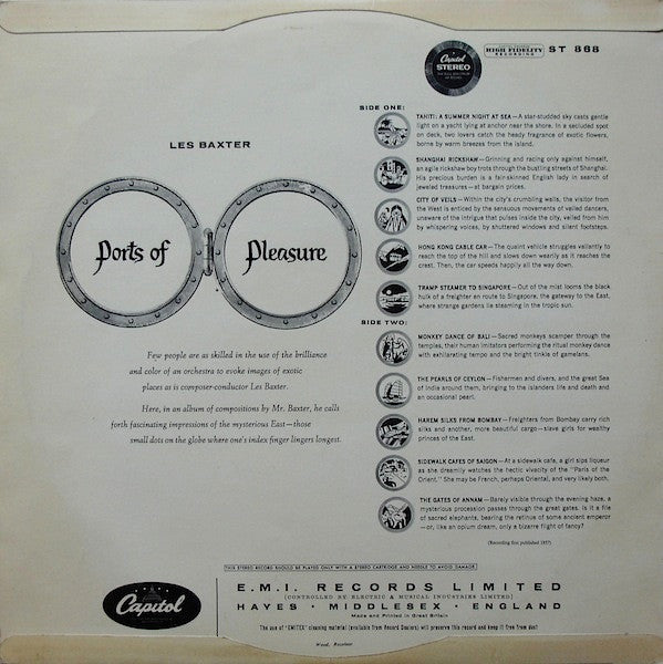 Les Baxter With His Les Baxter Chorus And Les Baxter & His Orchestra : Ports Of Pleasure (LP, Album)