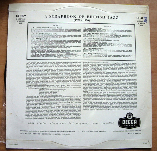 Various : Scrapbook Of British Jazz 1926 - 1956 (LP, Comp, Mono)
