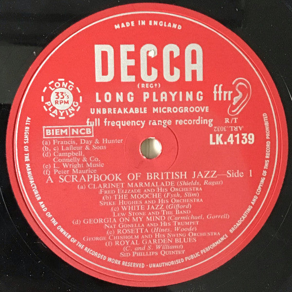 Various : Scrapbook Of British Jazz 1926 - 1956 (LP, Comp, Mono)