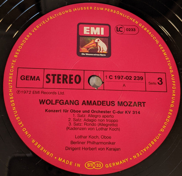 Wolfgang Amadeus Mozart - Herbert von Karajan Dirigiert Berliner Philharmoniker : Karajan Dirigiert Mozart - Bläserkonzerte (3xLP, RE + Box)
