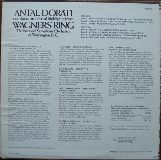 Richard Wagner / Antal Dorati Conducting National Symphony Orchestra Of Washington, D.C.* : Antal Dorati Conducts Orchestral Highlights From Wagner's Ring (LP)
