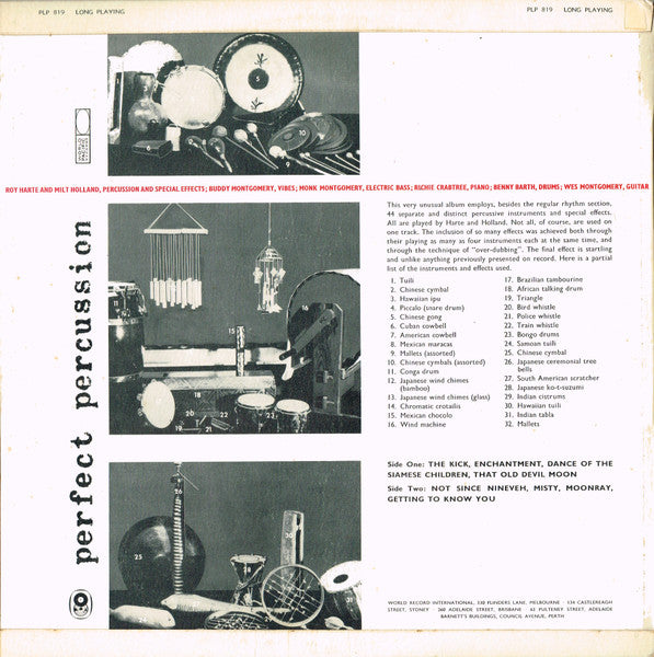 Roy Harte, Milt Holland : Perfect Percussion: The 44 Instruments Of Roy Harte And Milt Holland (LP, Album, Club)