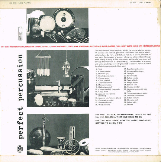 Roy Harte, Milt Holland : Perfect Percussion: The 44 Instruments Of Roy Harte And Milt Holland (LP, Album, Club)